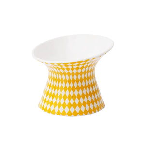 Yellow Geometry Ceramic Pet Bowl