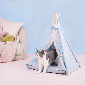 북유럽 스타일 반밀폐형 고양이 침대 텐트