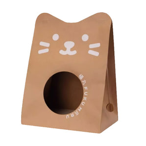 Kitty Kraft House & Scratch Pad - Corrugated Cardboard Cat Shelter and Claw Grinding Station